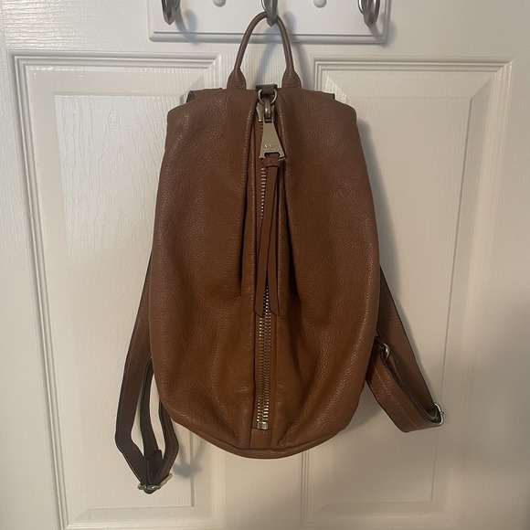 Aimee Kestenberg Tamitha Full Size Pebbled Leather Backpack Purse Carmel Brown - Picture 1 of 16